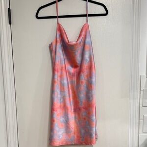 Twik Pink and Blue Tie-Dye Mini Dress